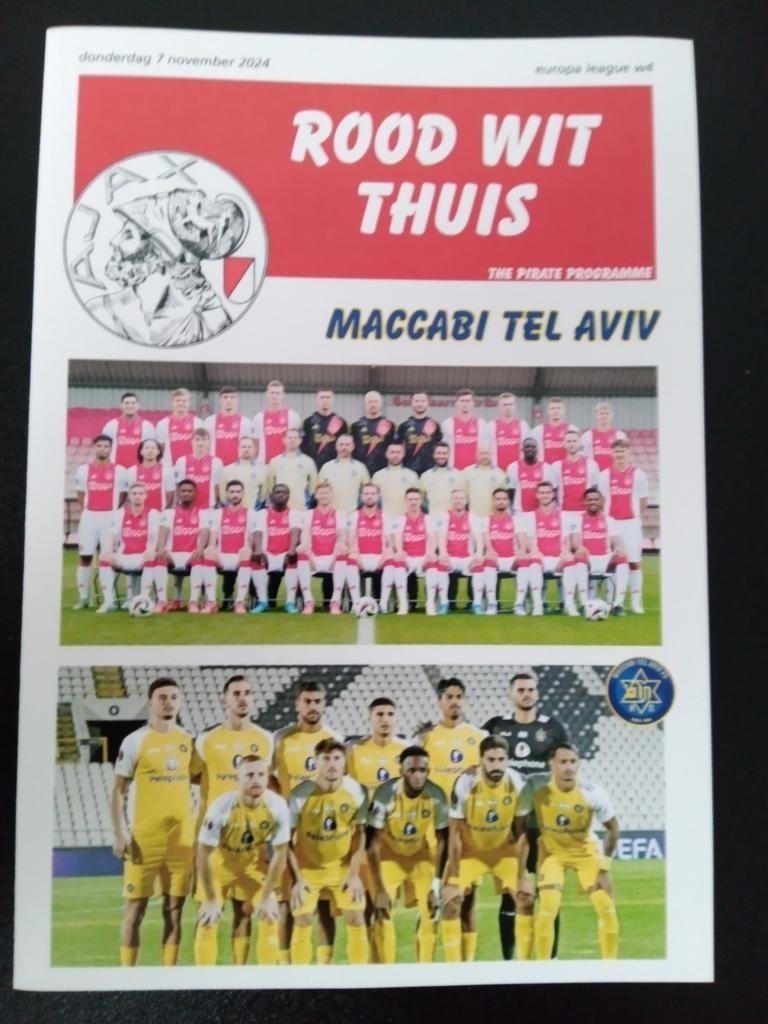 Pirate progr Ajax Maccabi Tel Aviv 2024/25 EL, Ophalen of Verzenden