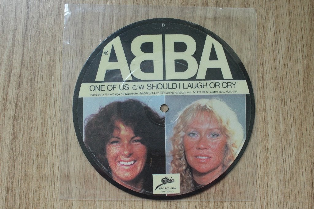 ABBA - Picture Disc - One Of Us/ Should I Laugh Or Cry, 7 inch, Ophalen of Verzenden, Zo goed als nieuw, Picture disc