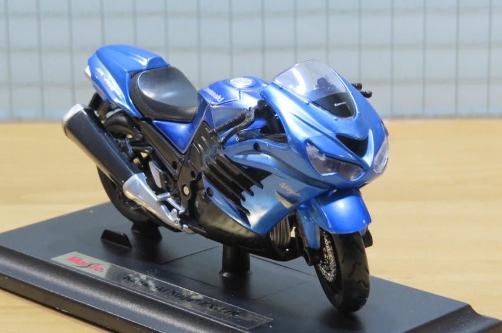 Kawasaki ZZR1400 ZX14 1:18 blauw Maisto, MayCheong, Maisto, Nieuw, Ophalen of Verzenden