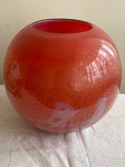 Grote Vintage Mid Century bol vormige vaas, Ophalen of Verzenden