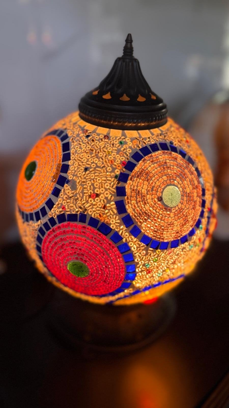 Oosterse Mozaïek Hanglamp - 22cm, Ophalen of Verzenden, Zo goed als nieuw, Glas, Oosters, Mozaïek