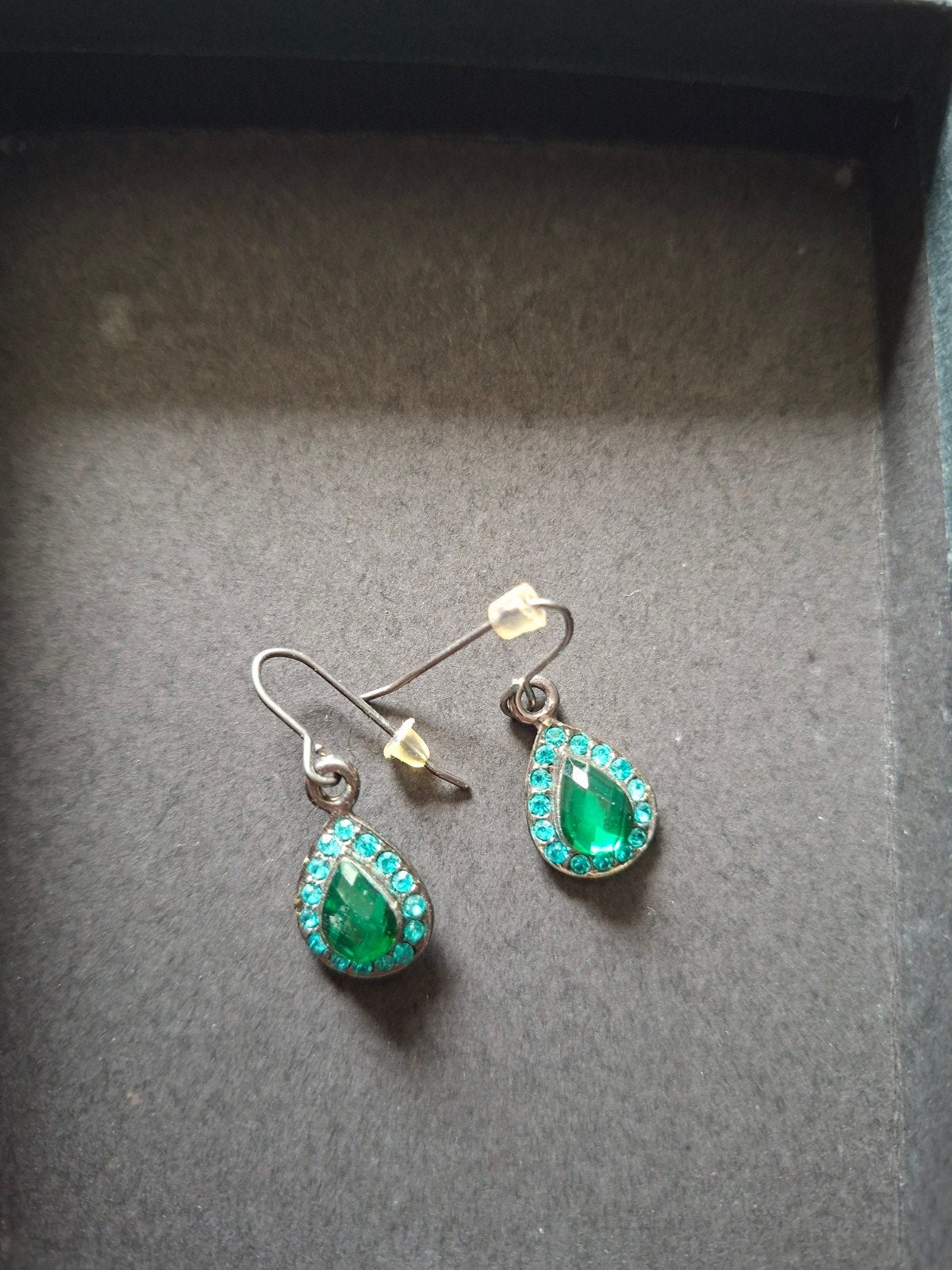 Elegante Groene Druppel Oorbellen met Strass, Ophalen of Verzenden