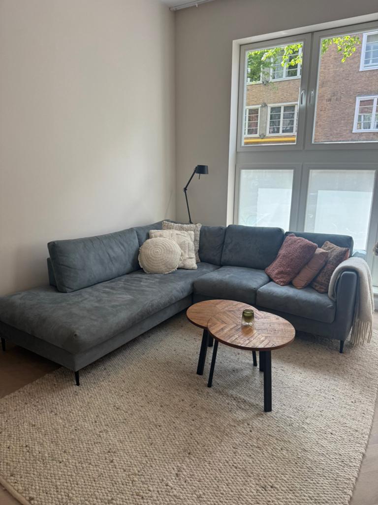 Cartel Living Hoekbank - Lichtgroen - Zeer goede staat, Huis en Inrichting, Banken | Bankstellen, Ophalen, 100 tot 125 cm, Hoekbank