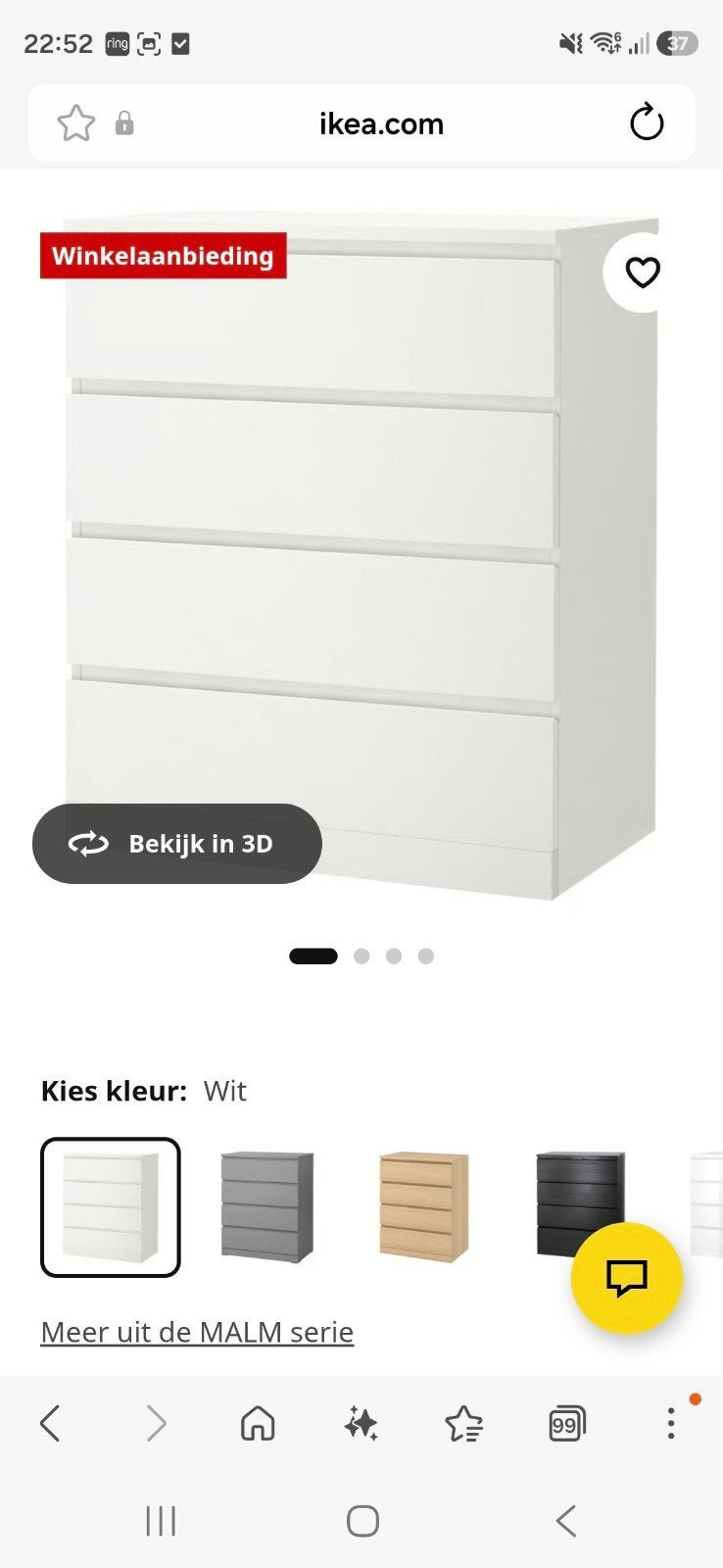 Ikea Malm Ladekast, Ophalen