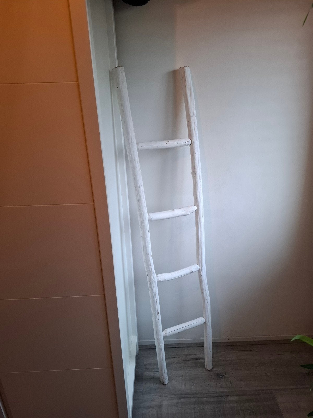 Decoratieve ladder van hout, wit geverfd, Huis en Inrichting, Ophalen, Hout, Gebruikt, Landelijk