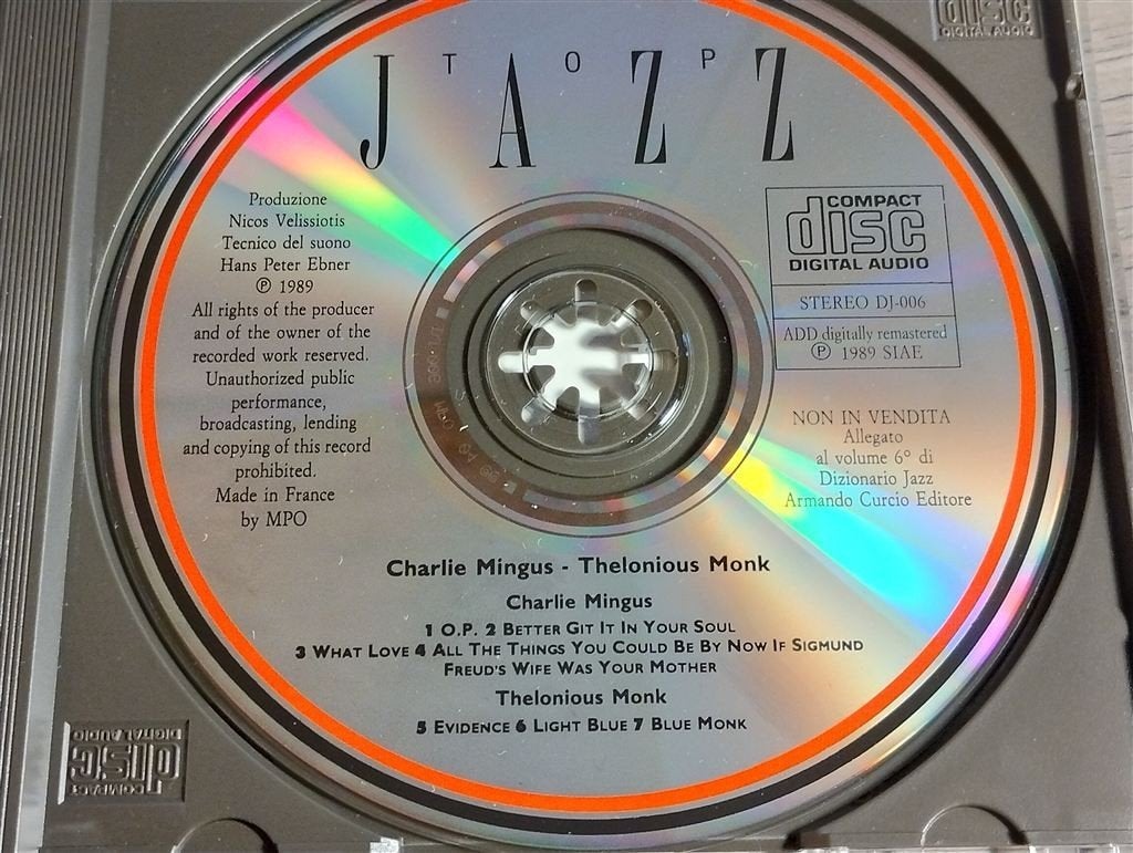 Charlie Mingus /Thelonius Monk - Top Jazz, Ophalen of Verzenden, 1980 tot heden, Zo goed als nieuw, Jazz