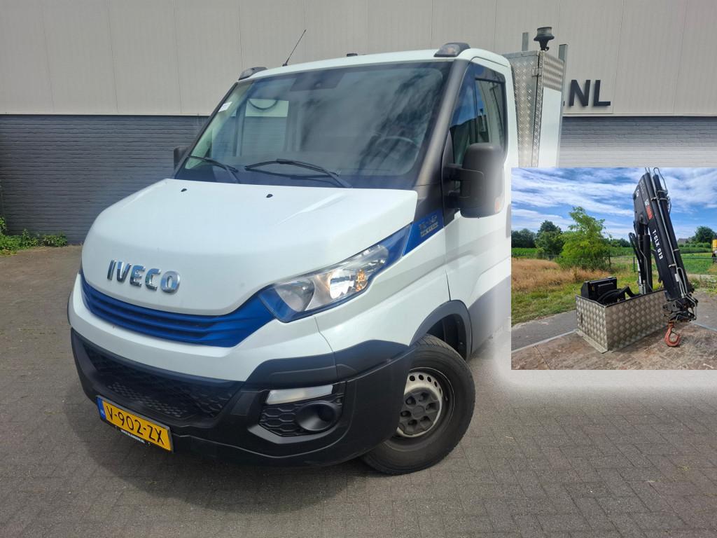 Iveco Daily 3.0I CNG AARDGAS Kraan wagen Open Laad bak AUT-6, Auto's, Gebruikt, 4 cilinders, Wit, Origineel Nederlands