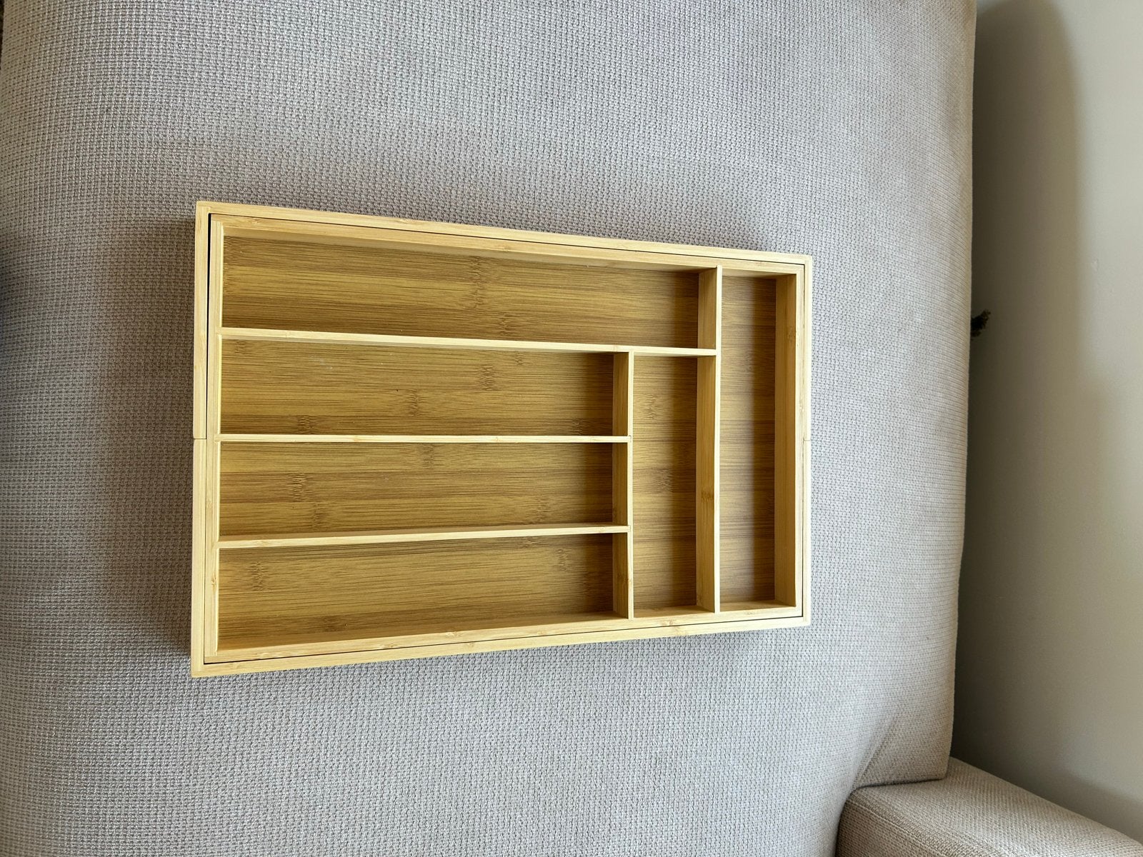Uitschuifbare bestekbak - 47x5x31-50cm, Overige typen, Hout, Nieuw, Ophalen