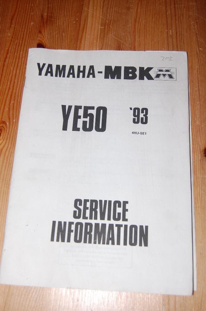 Yamaha YE50 "Zest" serviceboek 1993, Ophalen of Verzenden, Zo goed als nieuw