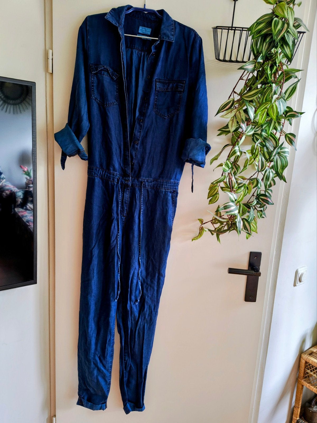 spijker jumpsuit spijkerjumpsuit maat m espirit, Ophalen of Verzenden, Zo goed als nieuw, Blauw