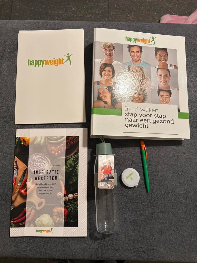 Compleet Happy Weight pakket met boeken en fles, Boeken, Gezondheid, Dieet en Voeding, Ophalen of Verzenden, Nieuw, Dieet en Voeding