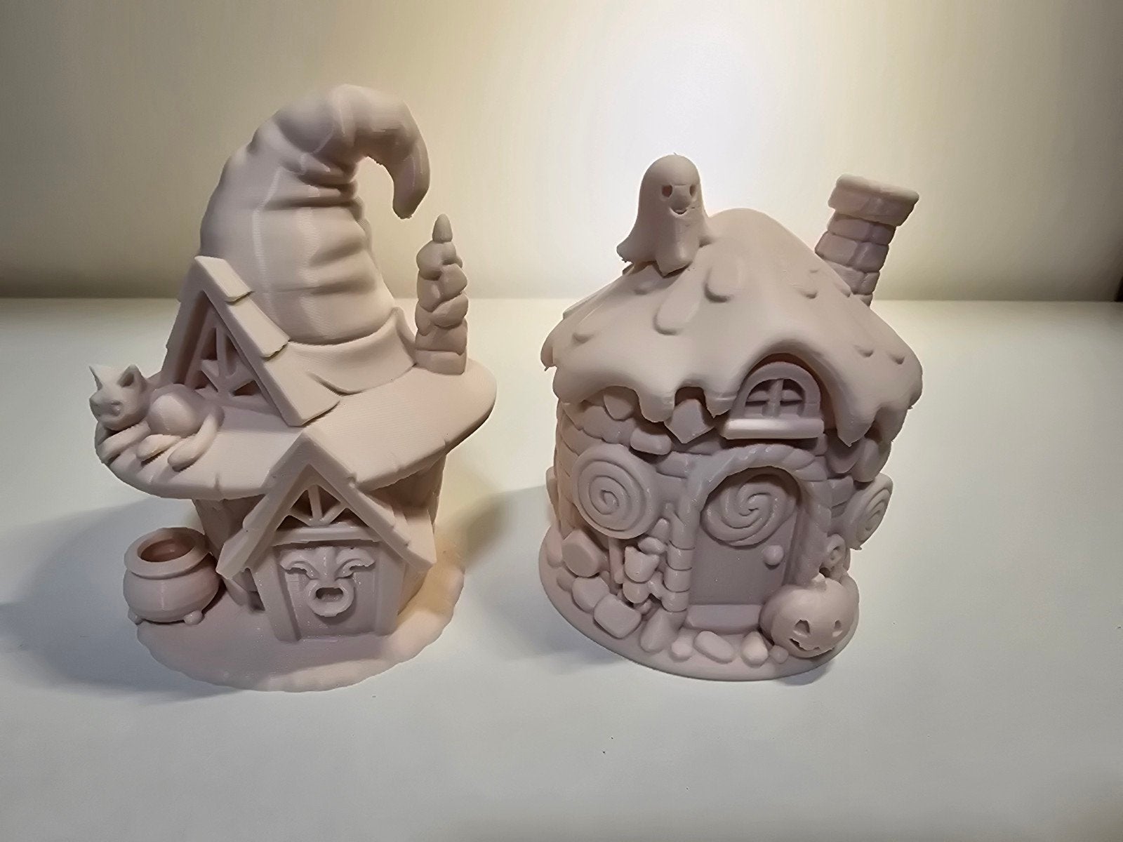 3D geprinte Halloween huisjes - Heks en Snoep, Ophalen of Verzenden, Nieuw