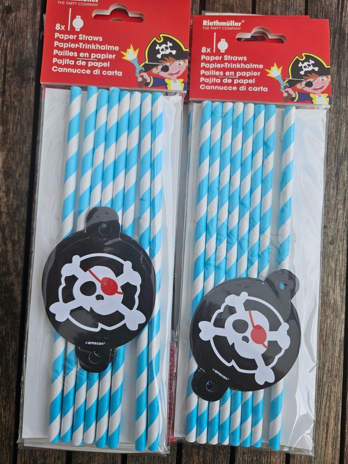 13 Pakjes papieren rietjes - Blauw/Wit gestreept, Hobby en Vrije tijd, Feestartikelen, Ophalen of Verzenden, Nieuw, Feestartikel