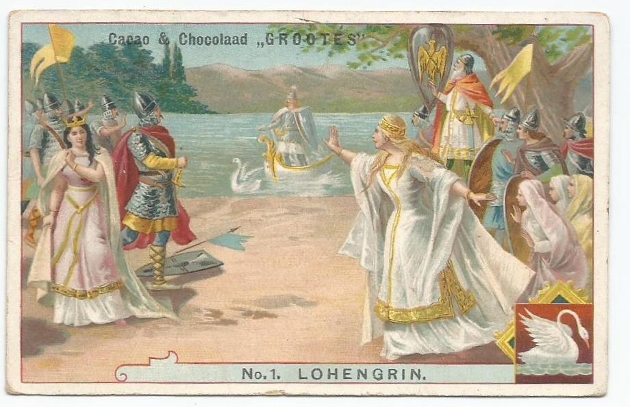 Reclame chromo nr 1 Lohengrin, Grootes cacao te Westzaan, Ophalen of Verzenden, Gebruikt, Overige typen
