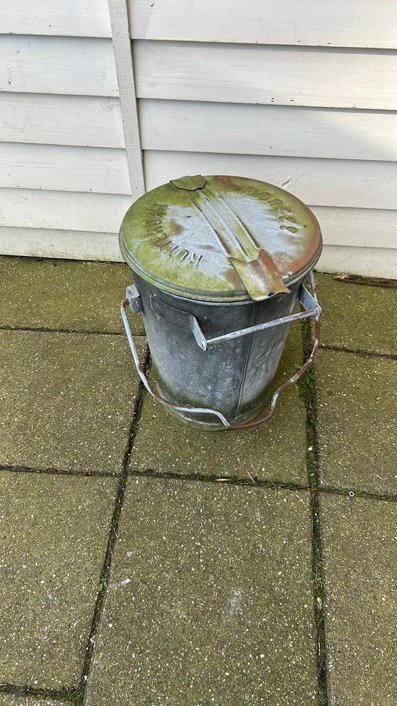 Vuilnisbak vintage zink, Ophalen, Zo goed als nieuw, Minder dan 50 cm