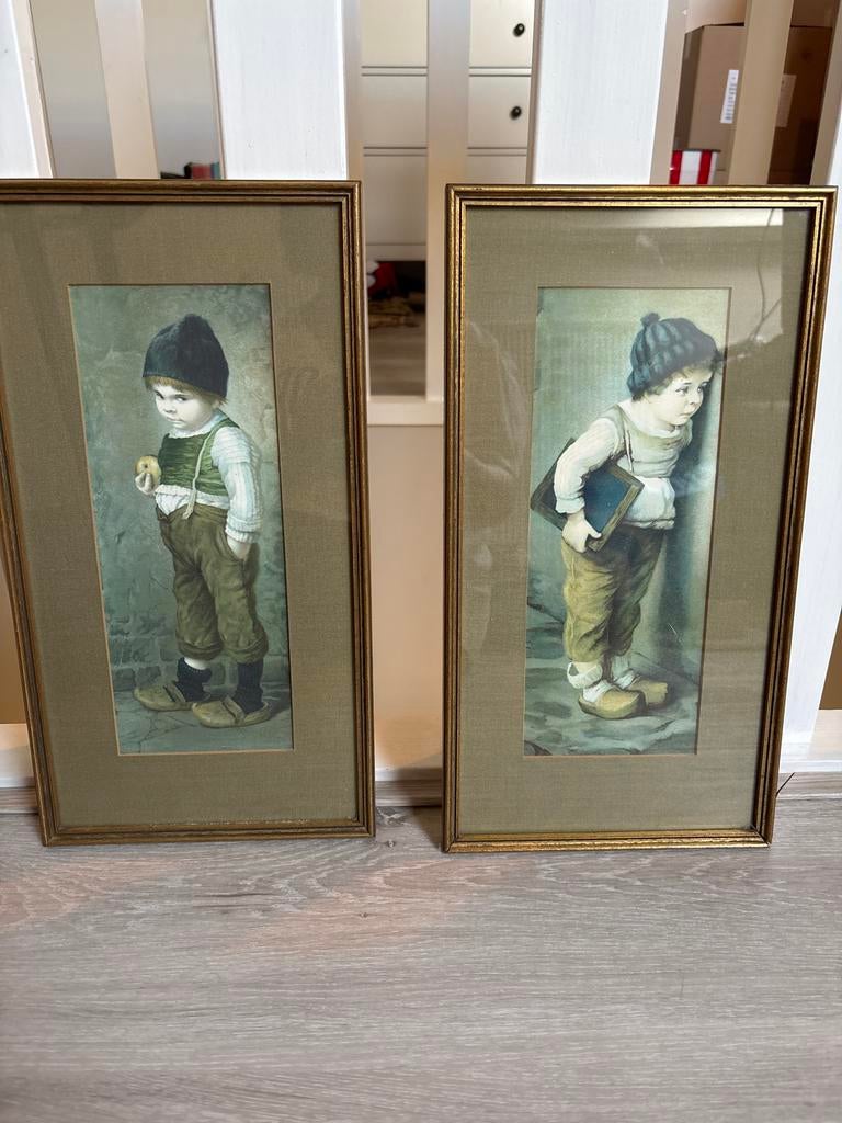 Twee vintage prints van Hermann von Kaulbach in lijst, Ophalen