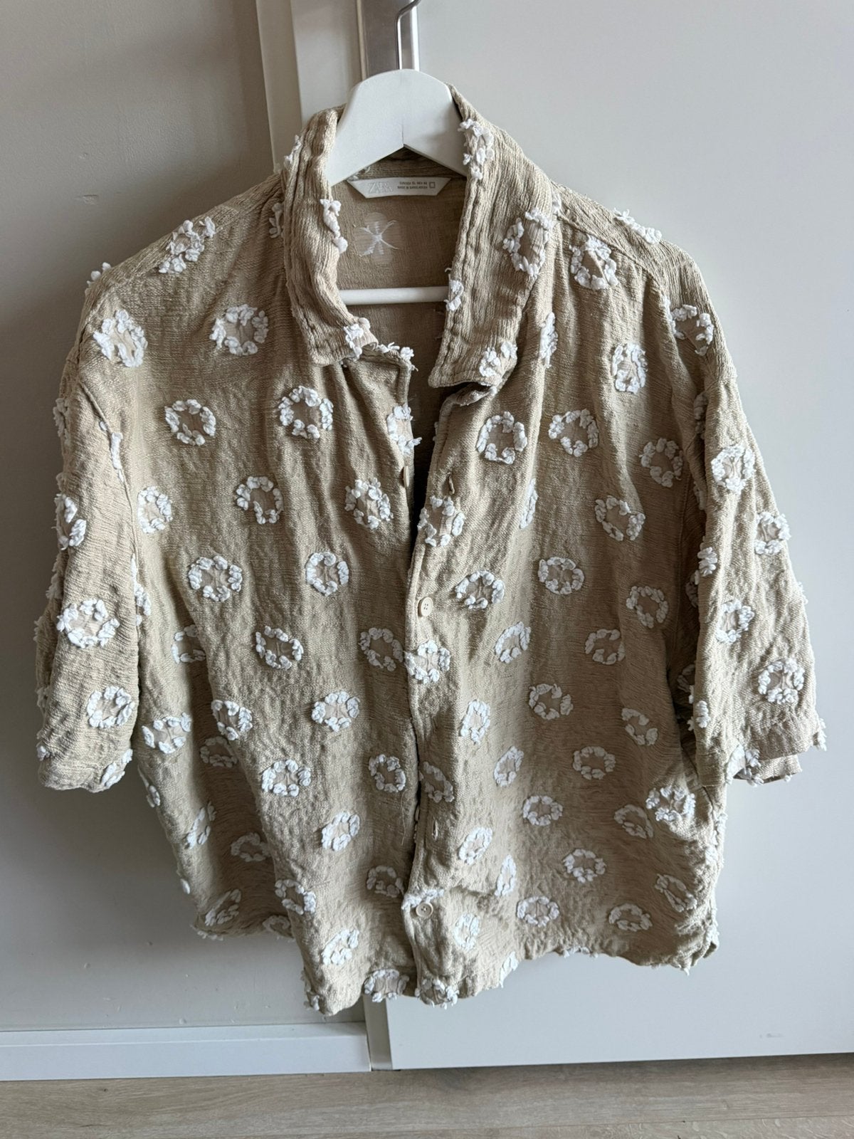 Heren overhemd met bloemen, Verzenden, Zo goed als nieuw, Halswijdte 43/44 (XL)