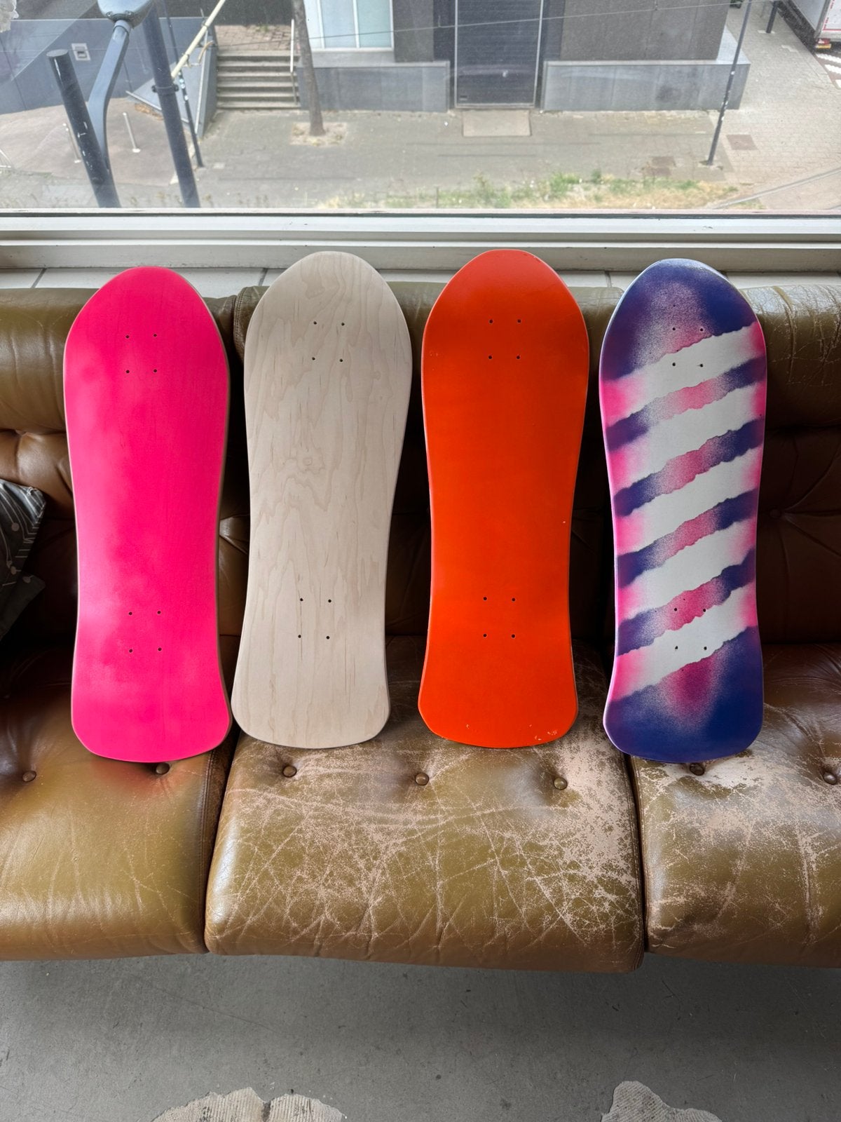 4 Custom made skateboard decks old school retro, Verzenden, Zo goed als nieuw