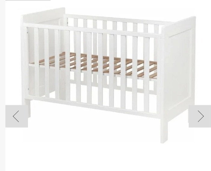 Witte ledikant met wandplank, Ophalen, Gebruikt, 50 tot 70 cm, 75 tot 100 cm