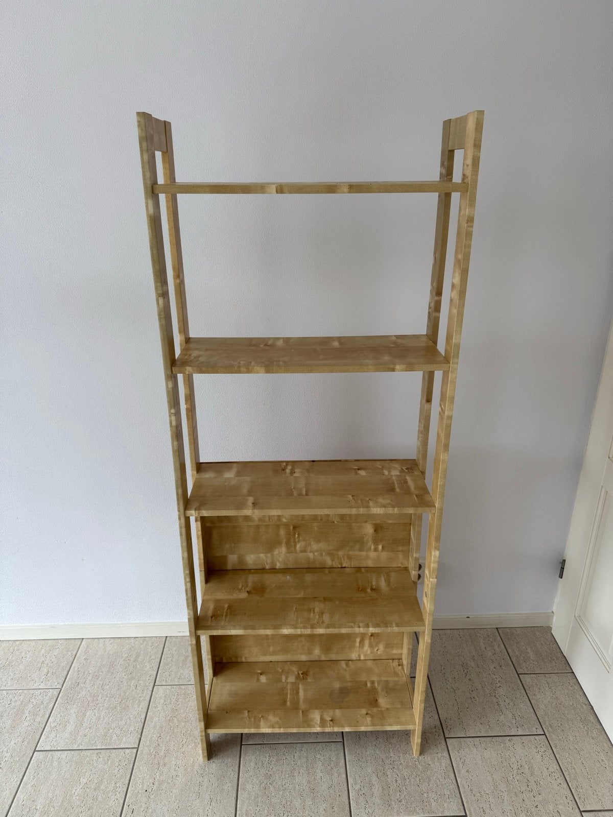 Houten Boekenkast / Opbergrek met 5 Planken, Ophalen, Met plank(en), Gebruikt, 50 tot 100 cm