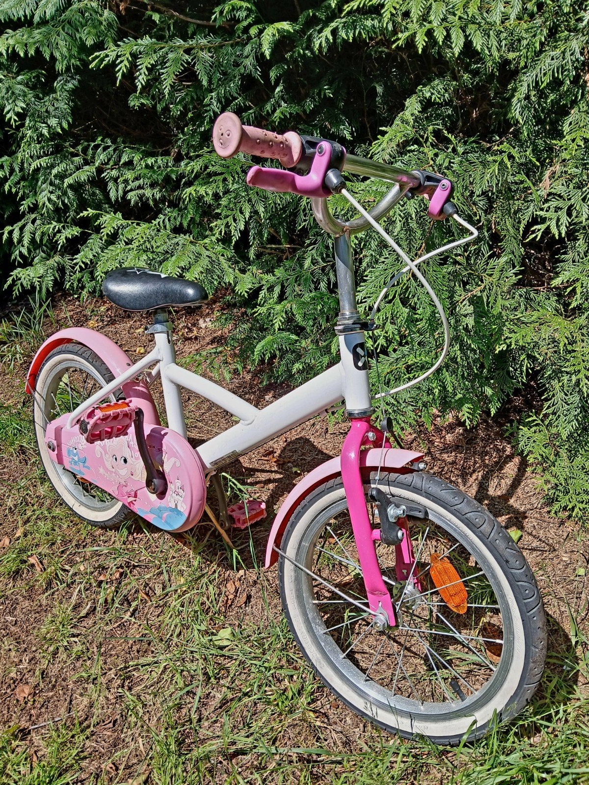 16 inch meisjesfiets, Ophalen, Gebruikt, Velgrem, Handrem