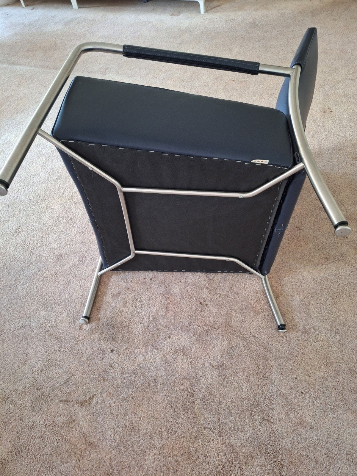 Bert Plantagie blauw leren fauteuil - Zo goed als nieuw, Ophalen of Verzenden, Zo goed als nieuw, Leer