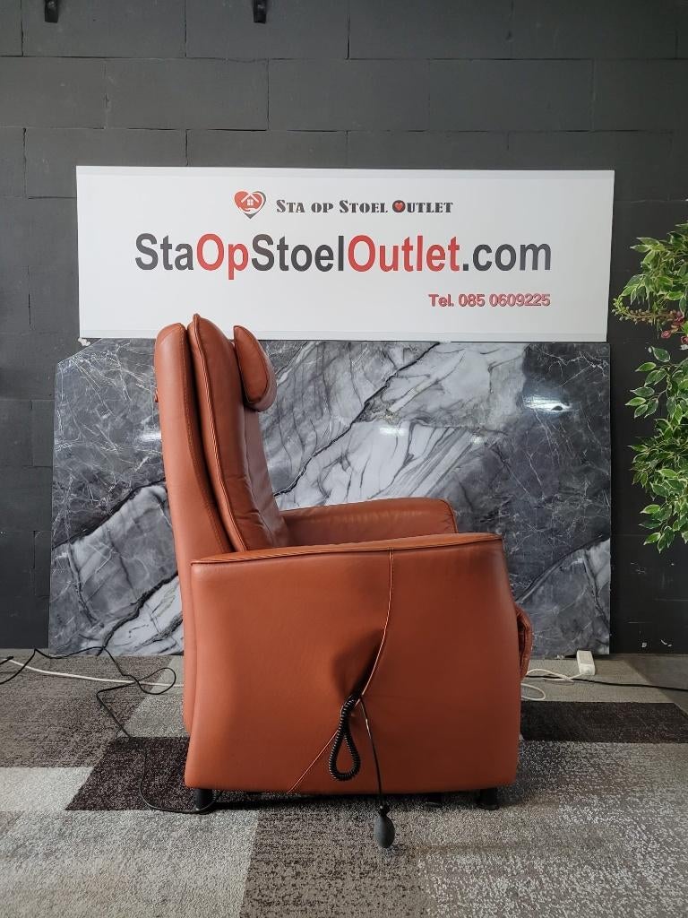 Staopstoel Romeo Cognac Leder, Gebruikt, Minder dan 75 cm, Leer, Ophalen of Verzenden