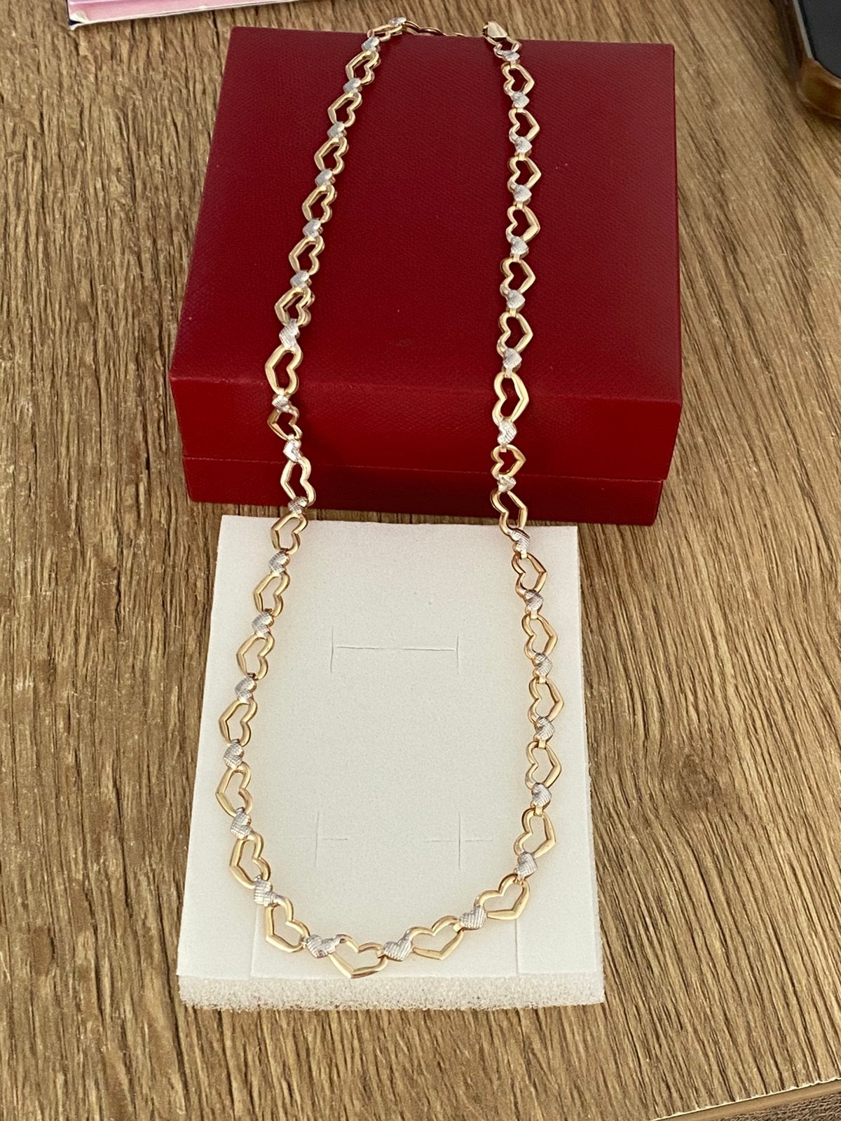 14 karaat(585) gouden ketting, wit en geel goud, Sieraden, Tassen en Uiterlijk, Kettingen, Nieuw, Goud, Goud, Ophalen of Verzenden