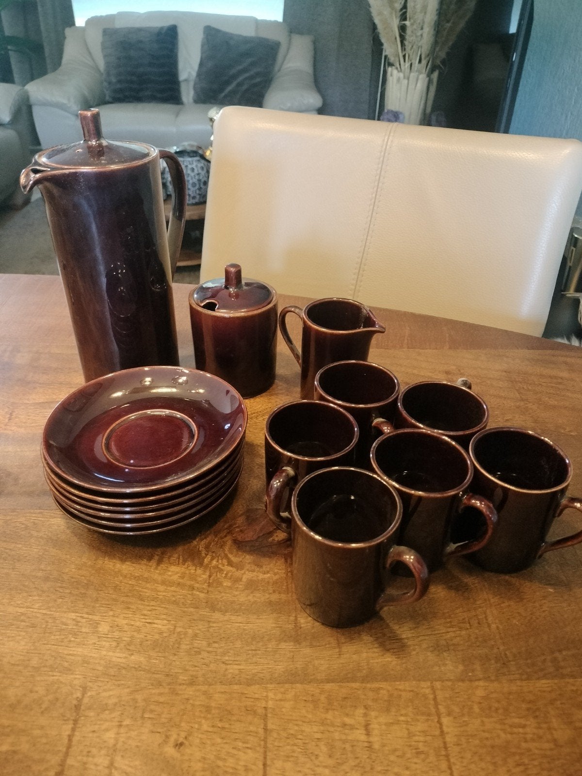 Royal Sphinx vintage bruin servies set, Ophalen of Verzenden, Zo goed als nieuw, Vintage