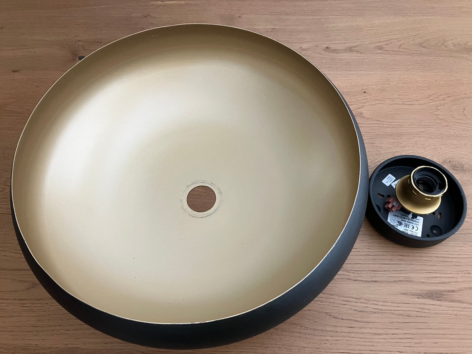 Mogano plafondlamp, Ophalen, Zwart, Nieuw, E27 (groot)