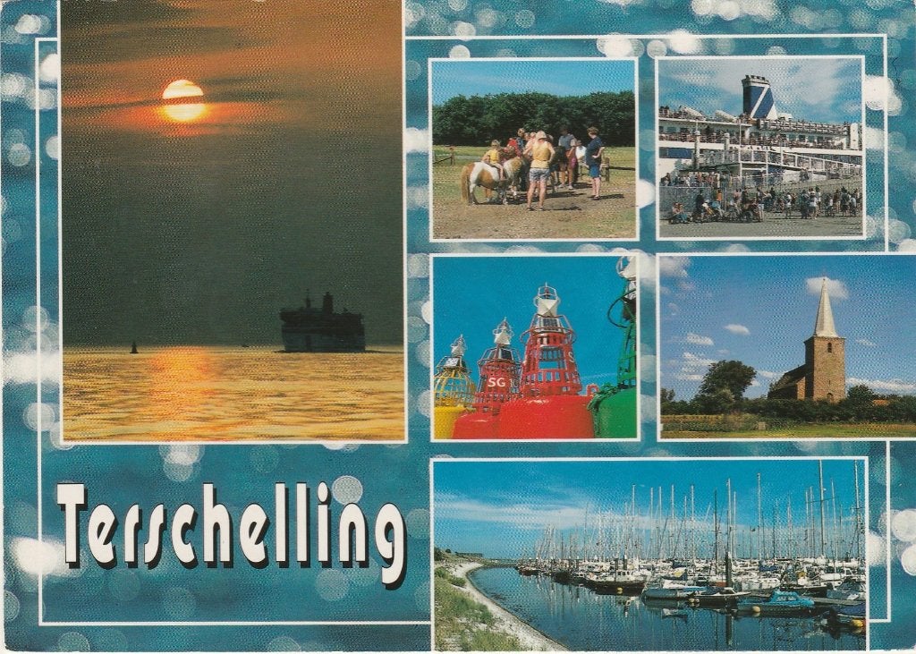 TERSCHELLING Avond Boeien Veerboot Kerk, Verzenden, 1980 tot heden, Gelopen, Waddeneilanden