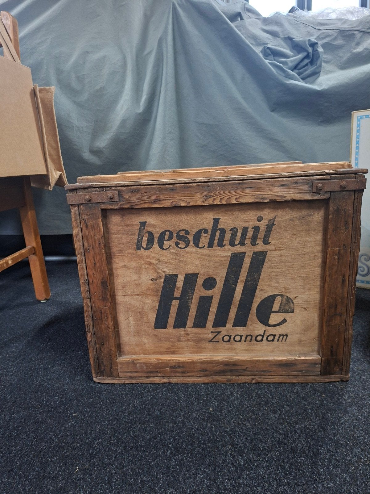 Antieke Hille Beschuitkist - Unieke Houten Opbergkist, Ophalen