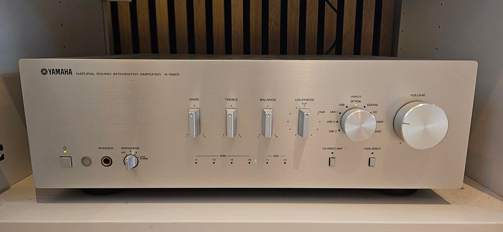 Yamaha A-S801 Natural Sound Geïntegreerde Versterker, Yamaha, Ophalen of Verzenden, Zo goed als nieuw, 120 watt of meer