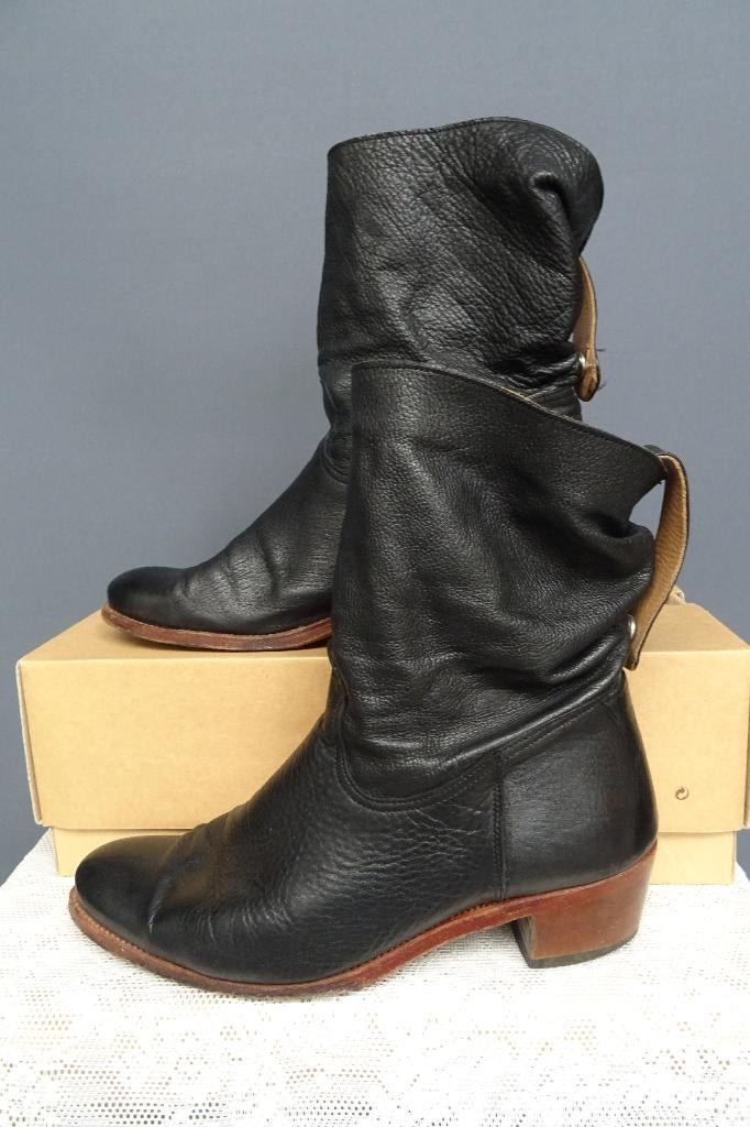 SALE !! BOOTS & WOODS maat 39, zwarte leren laarzen., Zwart, Lage of Enkellaarzen, Ophalen of Verzenden, Boots & Woods