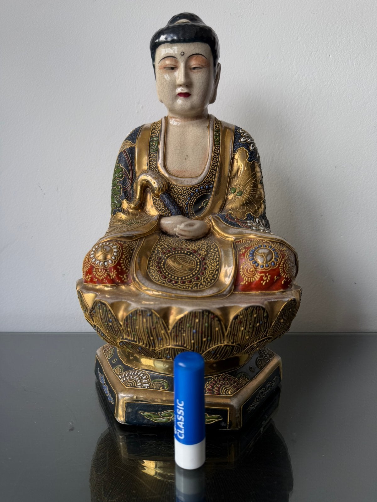 Zeer grote antieke Satsuma Boeddha Japans Chinees, Ophalen of Verzenden