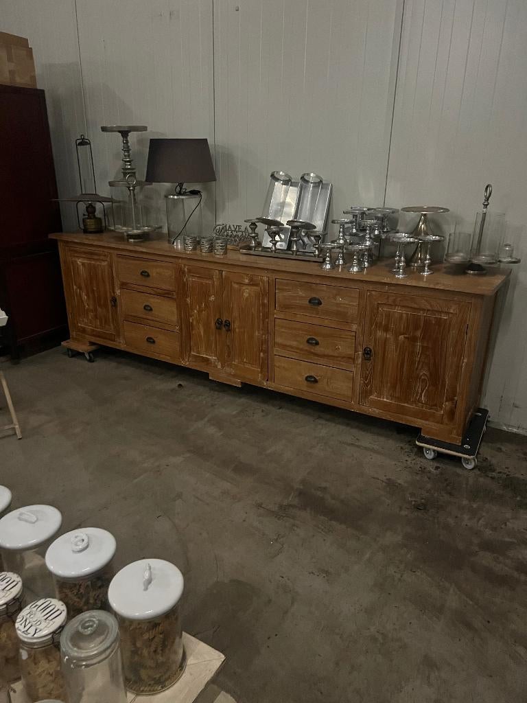 Dressoir oud teak, Huis en Inrichting, Kasten | Dressoirs, Met deur(en), Teakhout, Ophalen of Verzenden, Zo goed als nieuw