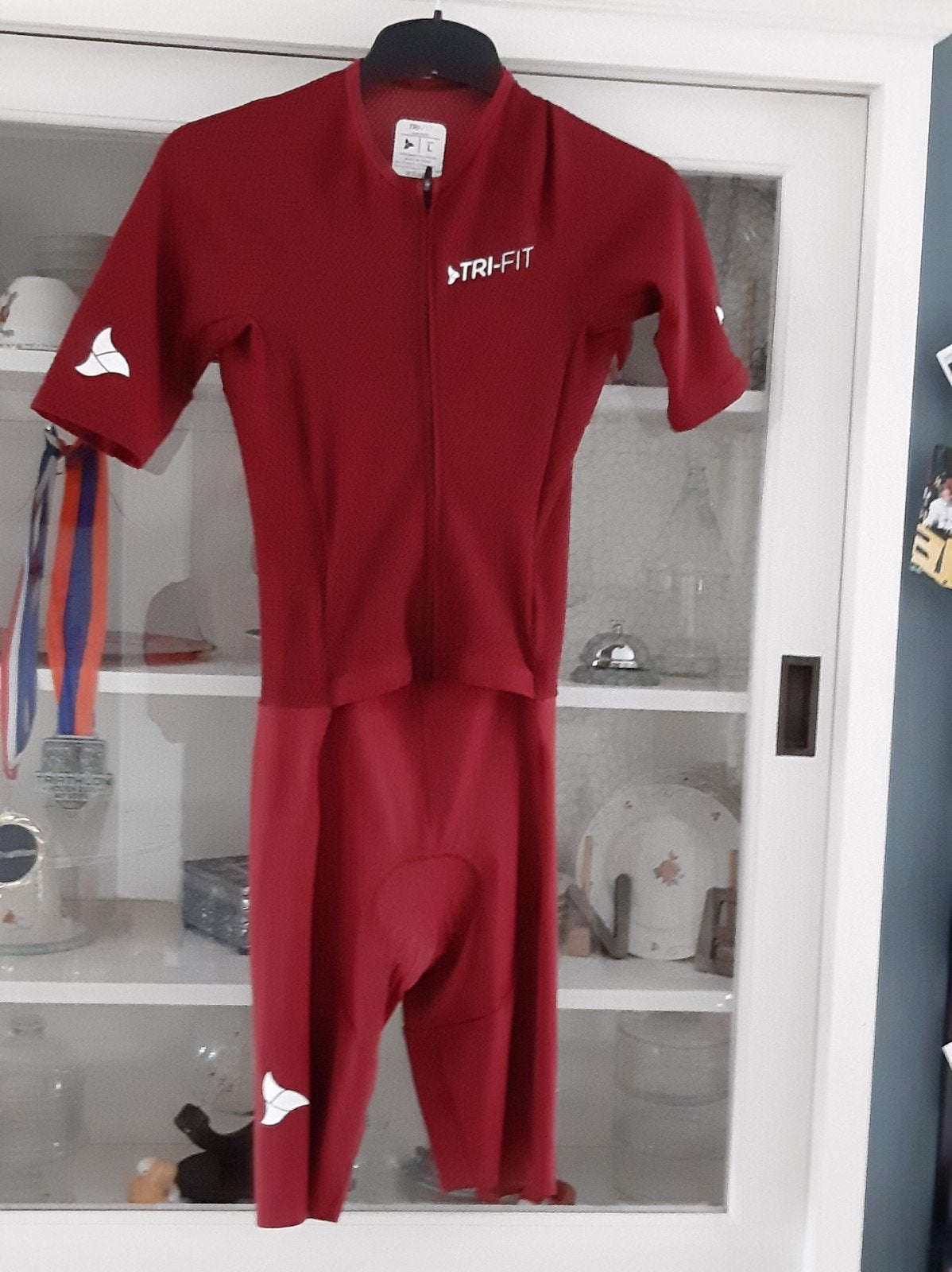 Te Koop Dames Trisuit bordeauxrood maat L, Wetsuit, Nieuw, Ophalen of Verzenden, Dame