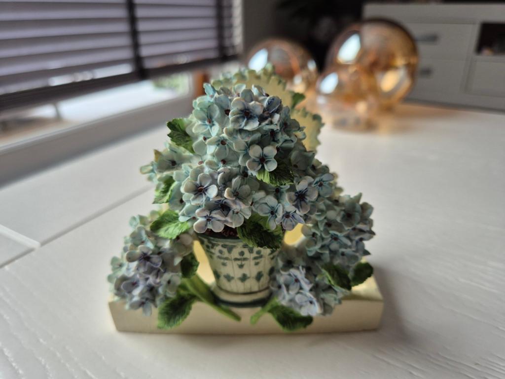 Decoratieve Hortensia Bloempot Houder, Huis en Inrichting, Gebruikt, Meerkleurig, Overige materialen, Ophalen of Verzenden