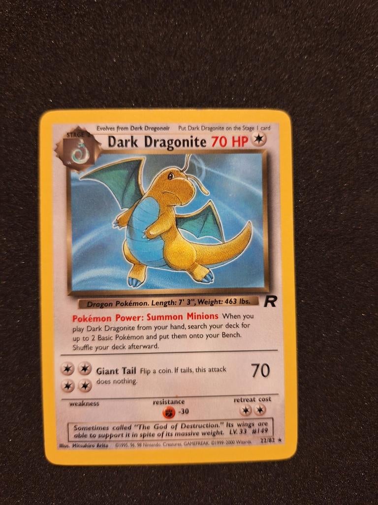 Dark Dragonite non holo Team Rocket, Ophalen of Verzenden, Zo goed als nieuw