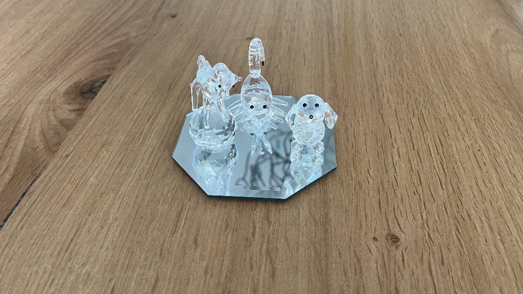 3 dieren op spiegel, Antiek en Kunst, Antiek | Glas en Kristal, Ophalen