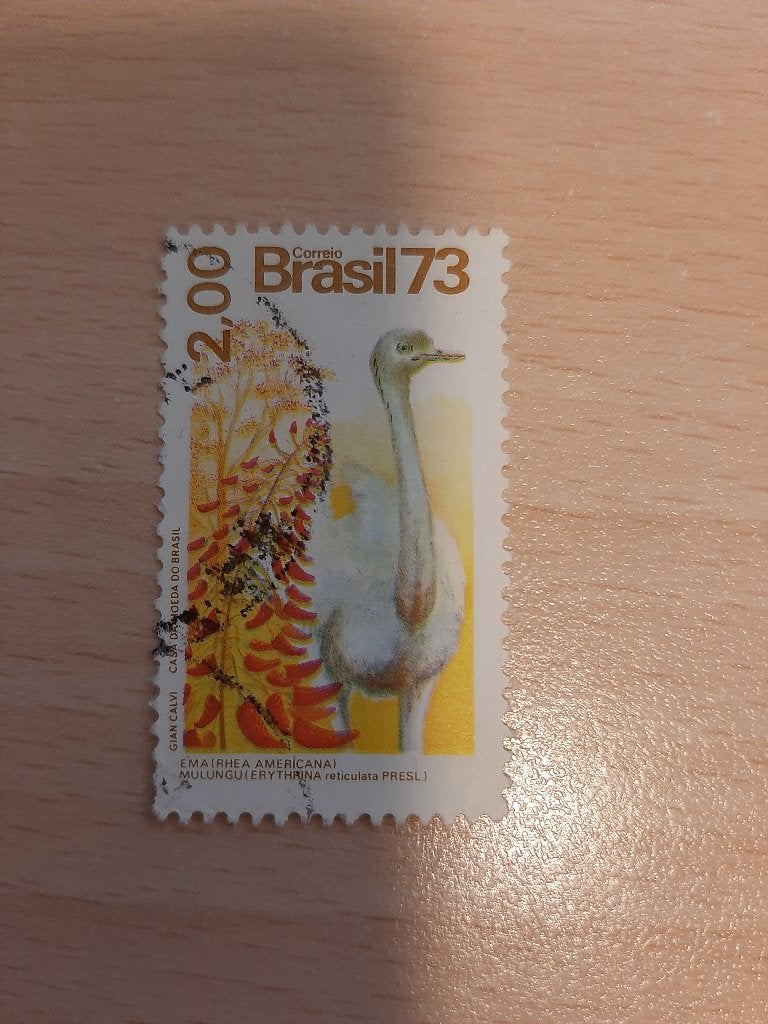 Brazilie struisvogel, Verzenden, Gestempeld, Midden-Amerika