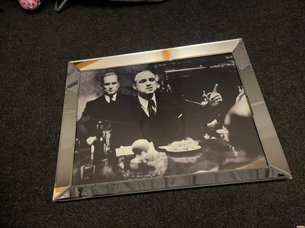 The Godfather foto schilderij met spiegelrand, Ophalen of Verzenden