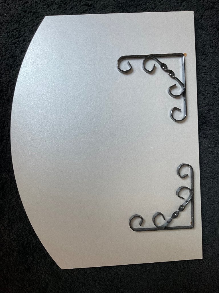 Grijze Plank(60x45cm)met zwarte ornamenten., Ophalen, Zo goed als nieuw