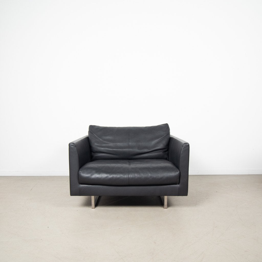Montis Axel Fauteuil Zwart Leer, Niet ingevuld, Zo goed als nieuw, Niet ingevuld, Niet ingevuld