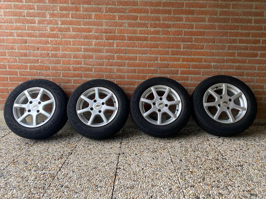 Lichtmetalen velgen 14’’ met winterbanden 185/65 R14, Auto-onderdelen, Banden en Velgen, Ophalen, 14 inch, Gebruikt, Banden en Velgen