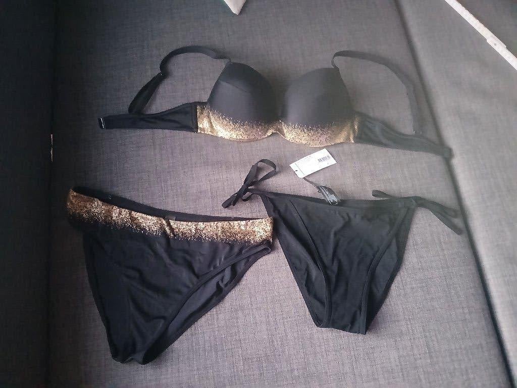 Marlies Dekkers Ishtar Black & Gold 80B L Bikini, Kleding | Dames, Verzenden, Zo goed als nieuw, Zwart, Bikini