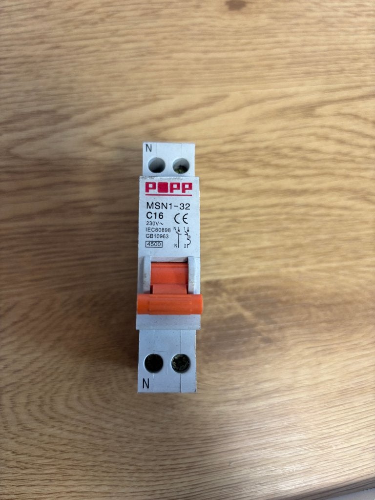 POPP Zekeringautomaat B16 (1+N / 230 V) 5 stuks, Ophalen of Verzenden, Gebruikt, Overige typen