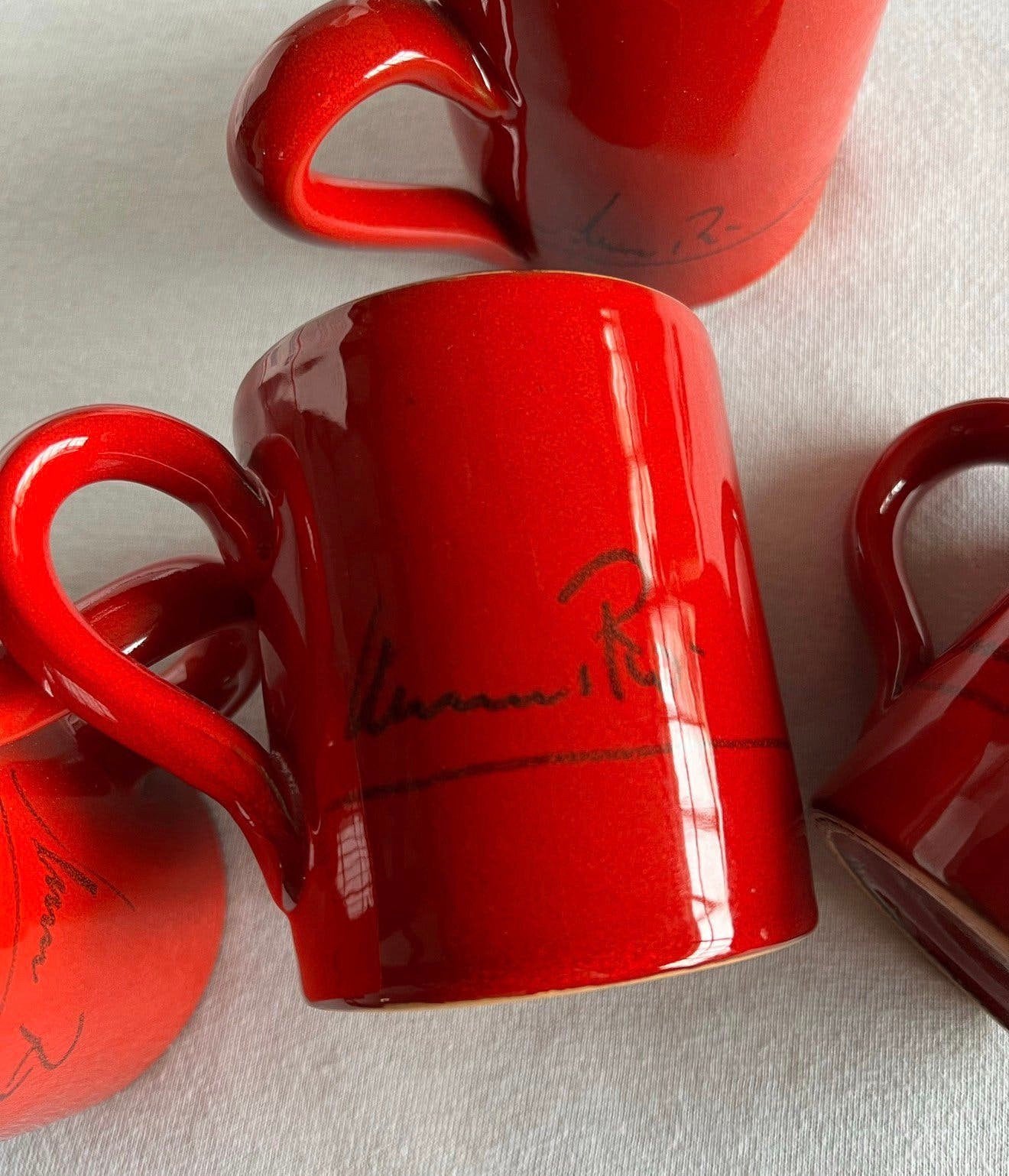 4x MAMMA RO Mammaro Signed Koffie Italy Zeldzame Kom Bekers, Antiek en Kunst, Ophalen of Verzenden