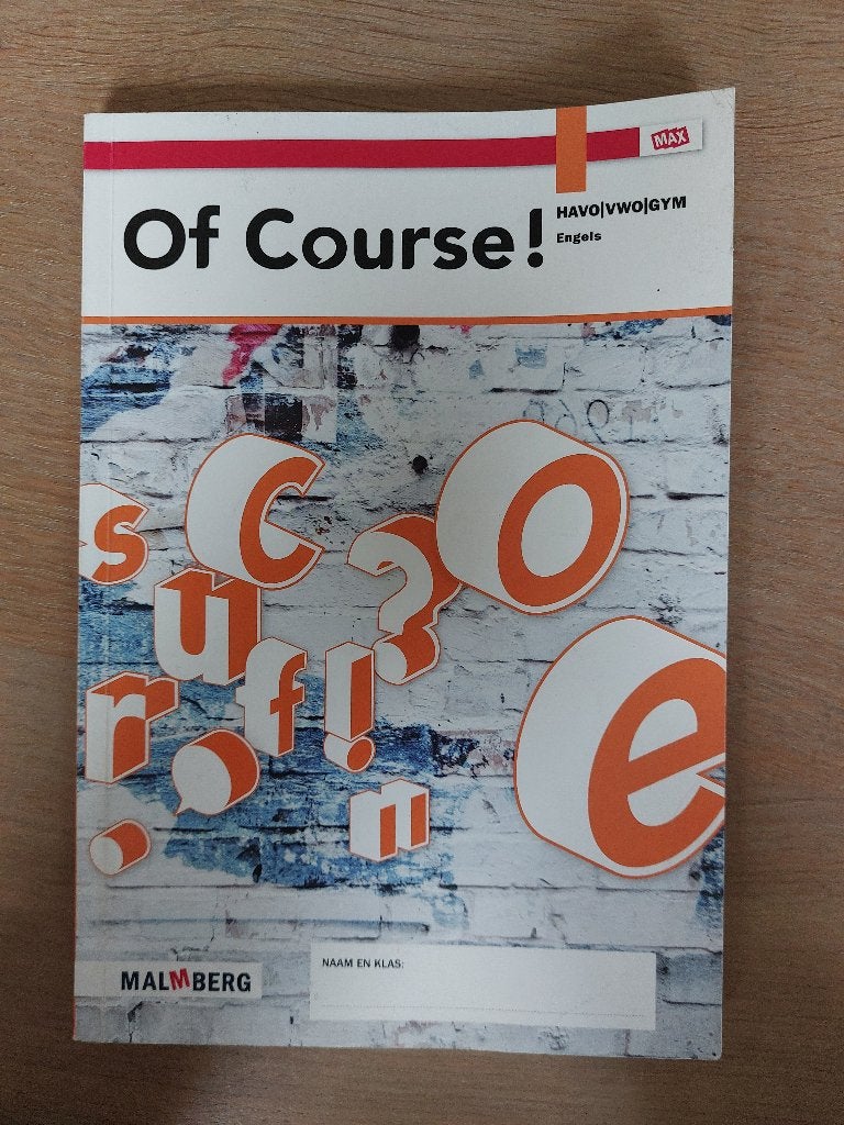 Studieboek Engels, Of Course, havo/vwo/gymn, Malmberg, Niet van toepassing, Nieuw, Ophalen of Verzenden