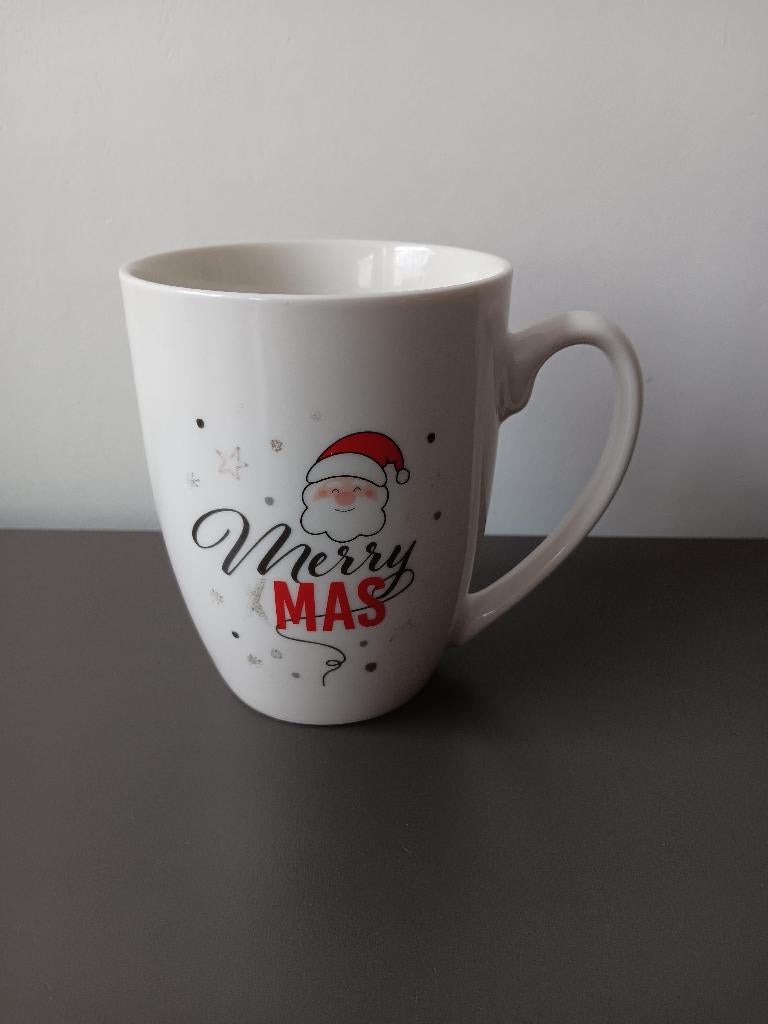 Kerst mok Merry Xmas kerstman, Gebruikt, Ophalen of Verzenden, Overige stijlen, Kop(pen) en/of Schotel(s)